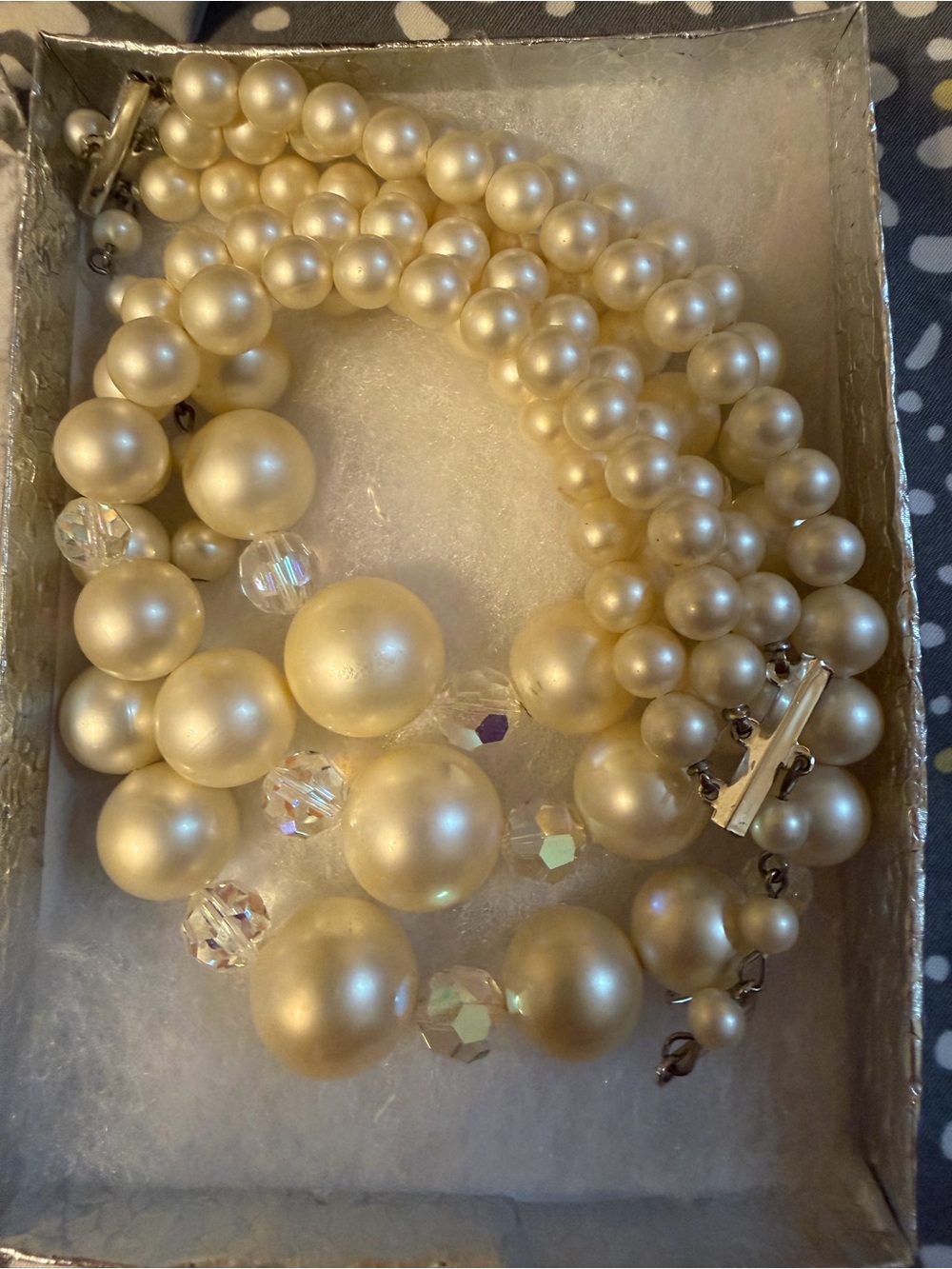 Elegant Ivory Pearl Multi-Strand Necklace - Picture 2 of 2